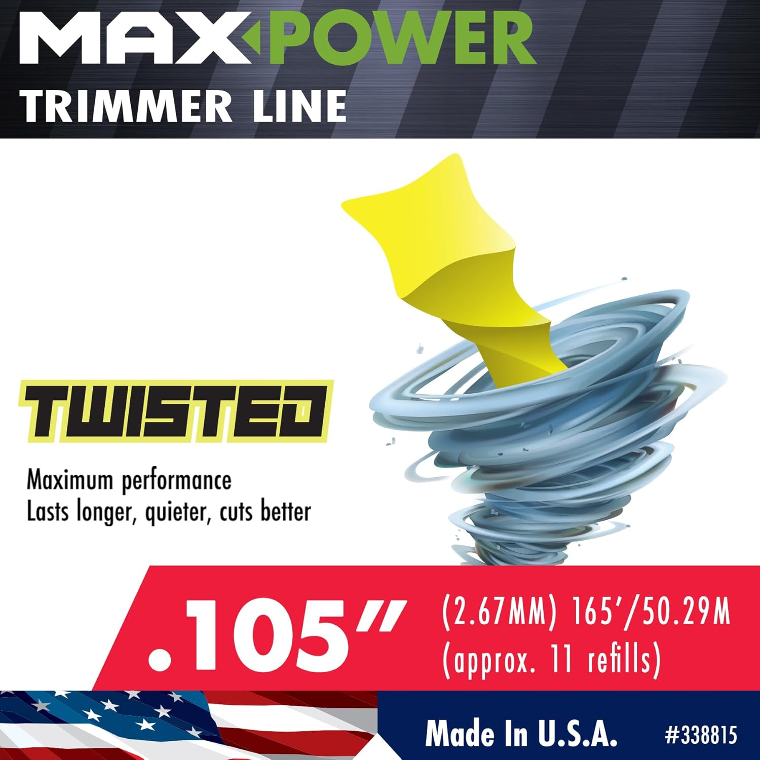 Maxpower 338815 Premium 105-Inch Twisted Trimmer Line 165-Foot Length image number 3