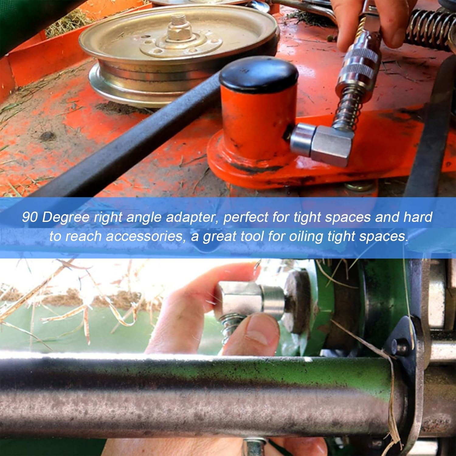 Wevdn 90 Degree Grease Coupler Adapter, Sturdy Steel Grease Coupler Adapter with Sleeves for Tight Spaces, Grease Gun Lubrication Tool for Car Farm Truck Industrial Use (Big Sleeve) image number 3