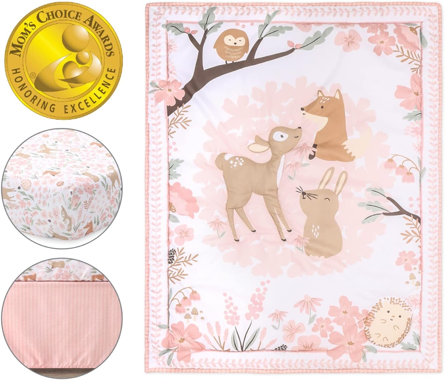 The Peanutshell Crib Bedding Set for Baby Girls, Fairytale Forest, 3 Piece Set image number 3