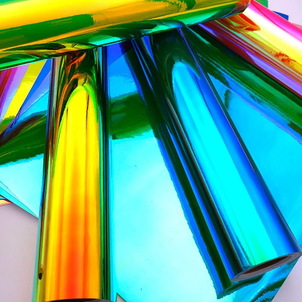Holographic Rainbow Chrome Car Adhesive Vinyl Wrap Gloss Decal Sticker Film Sheet Air Bubble Free DIY Vinyl