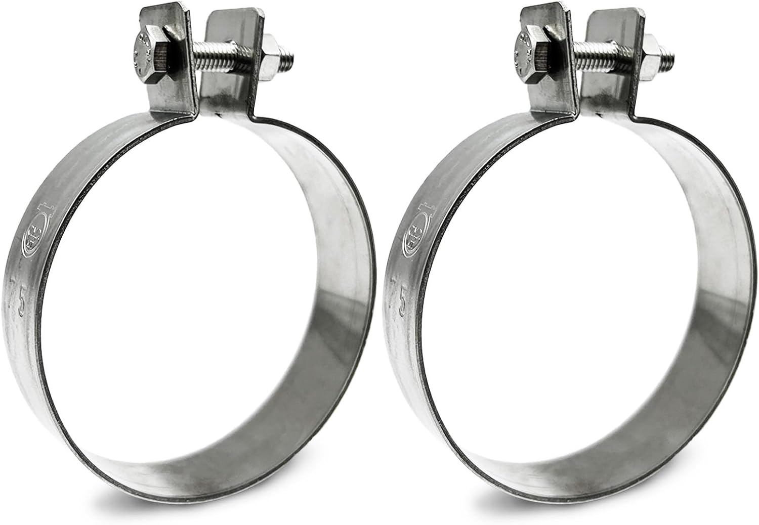 CHUN YUNG DA Universal Exhaust Band Clamp, 304 Stainless Steel Muffler Bracket for Motorcycle Exhaust Clamp75 Mm (3.0 Inch, 2 Pack) image number 1