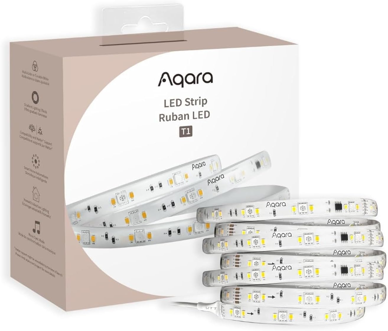 Aqara LED Light Strip T1, Smart RGB Lighting with Adjustable Brightness and Colors, App & Voice Control, Sync with Music, Works with Homekit, Alexa, and Google Assistant image number 1