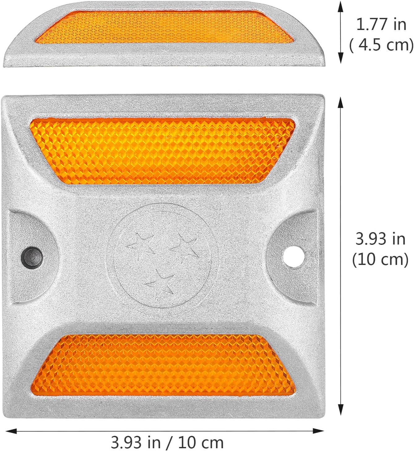 SEWACC 2Pcs Reflective Aluminum Roadside Driveway Markers for Night Visibility Weatherproof Emergency Reflectors for Driveways Private Roads Bike Paths Parking Lots Safety image number 3