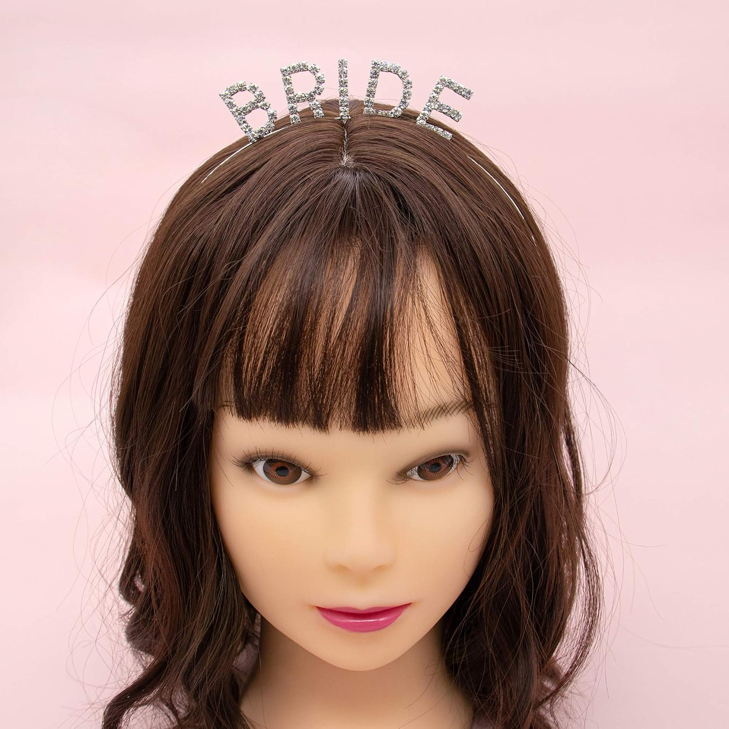 ZYWQ Rhinestone Bride Headband Elegant Crown Bachelorette Party Headbands (Silver) image number 4