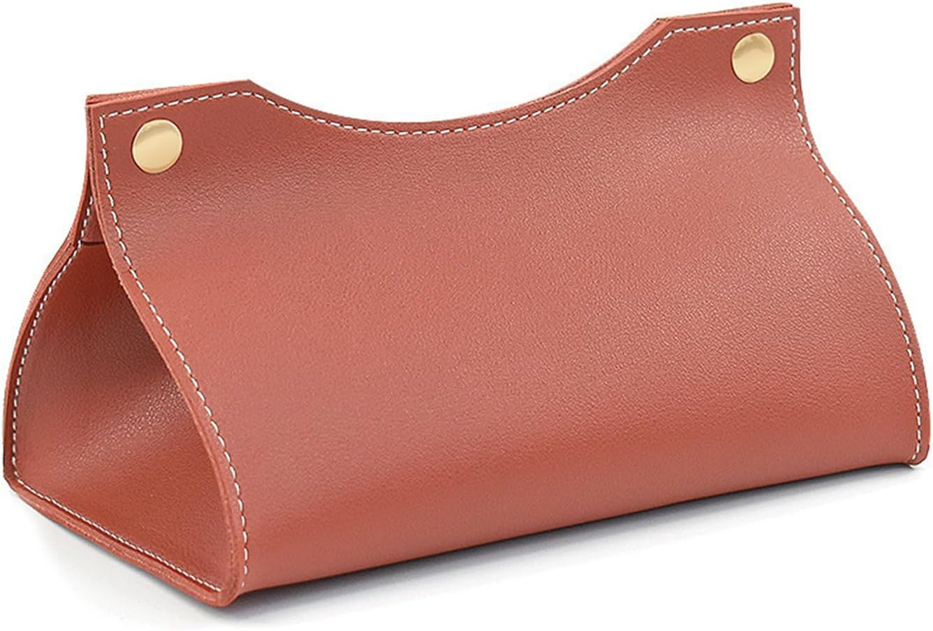 XUNQUCOM Tissue Box Holder, PU Leather Tissue Box Cover Holder Organizer for Home and Car