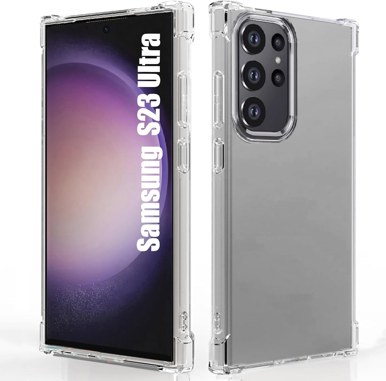 For Samsung S23 Ultra Case,Samsung Galaxy S23 Ultra Case,Clear[Anti-Yellowing][Shockpoof][Military Grade Protection] Reinforced Corners Slim Fit Flexible TPU Bumper Phone Case for S23 Ultra,Clear image number 5