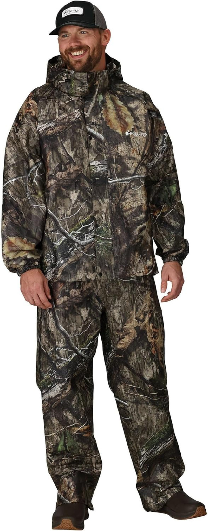 FROGG TOGGS Men'S Standard Classic All-Sport Waterproof Breathable Rain Suit, Stone Jacket/Black Pants, Medium image number 3