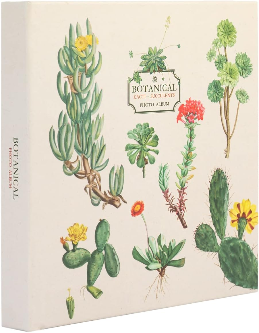 Kokonote Botanical Wild Flowers Photo Album | 6X4 Photo Album - 10X15 Cm | Family Photo Album 200 Pockets | Friend Gifts | Photo Books for Memories | Photo Album Slip In