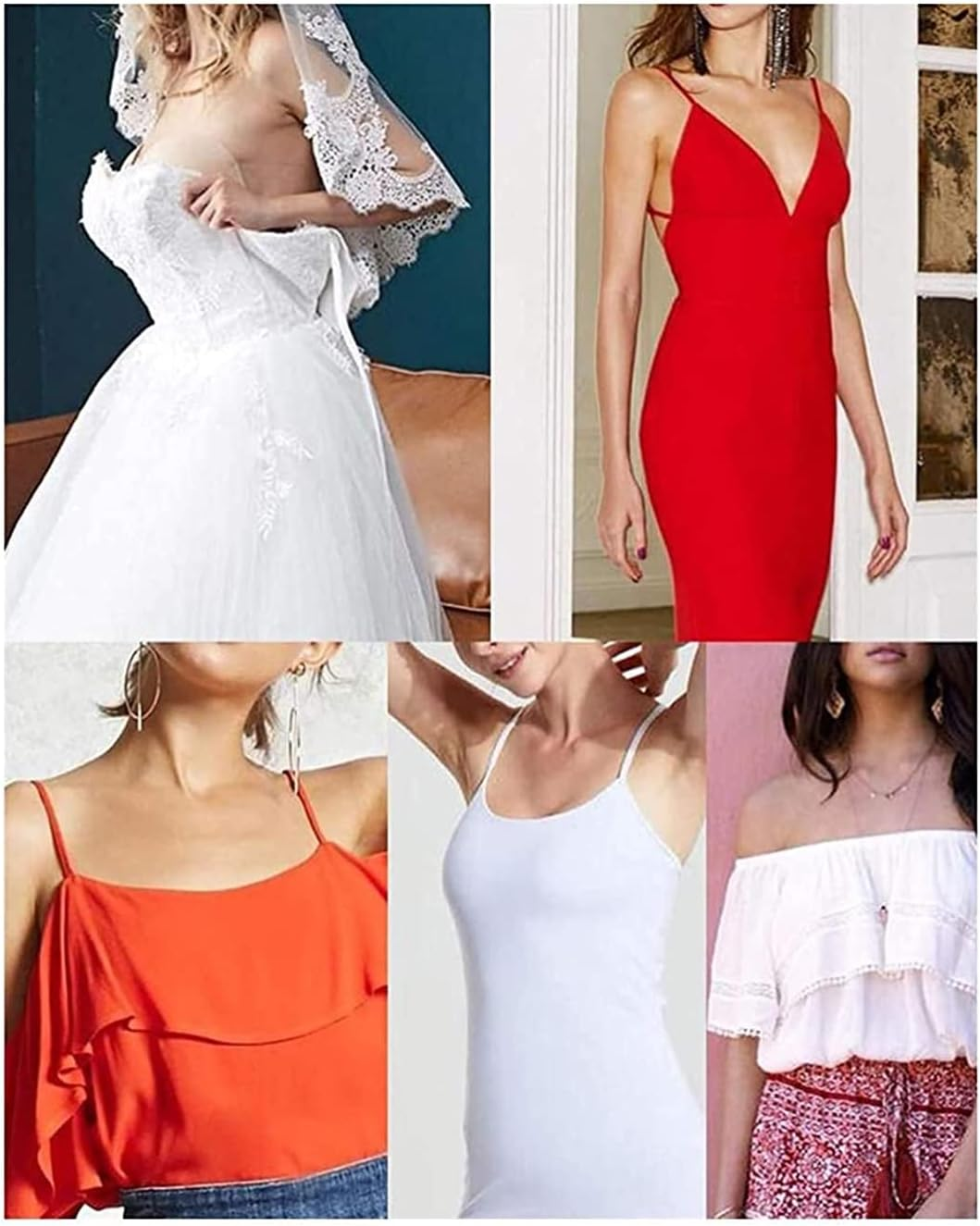 Bontierie Women'S Push up Plunge Adhesive Bra Reusable Deep U-Shaped Sticky Bra Strapless Backless Breast Lifting Bra image number 3