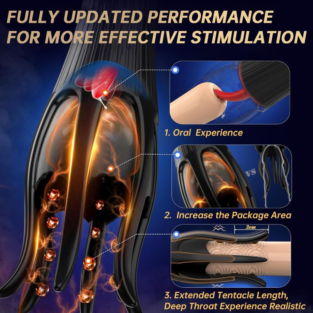 Male Sex Toys for Men - Masturbator Machine with 10 Modes Vibration & 10 Licking Tongue,Adult Sex Toys for Training & Prolong Endurance,Waterproof Male Stroker image number 3