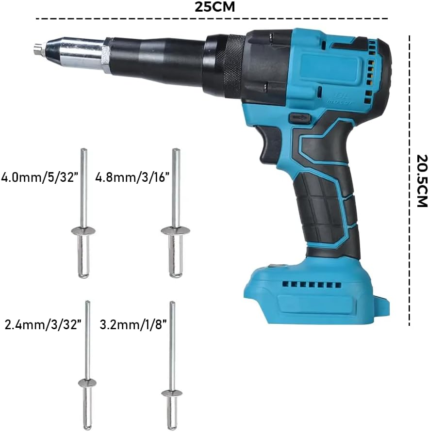 Electric Rivet Gun Brushless Electric Rivet Nut Gun Cordless Rivet Gun with Wrench, Automatic Blind Riveter Tool Electric Blind Riveter Tool Kit, Compatible for Makita Battery 18V image number 5