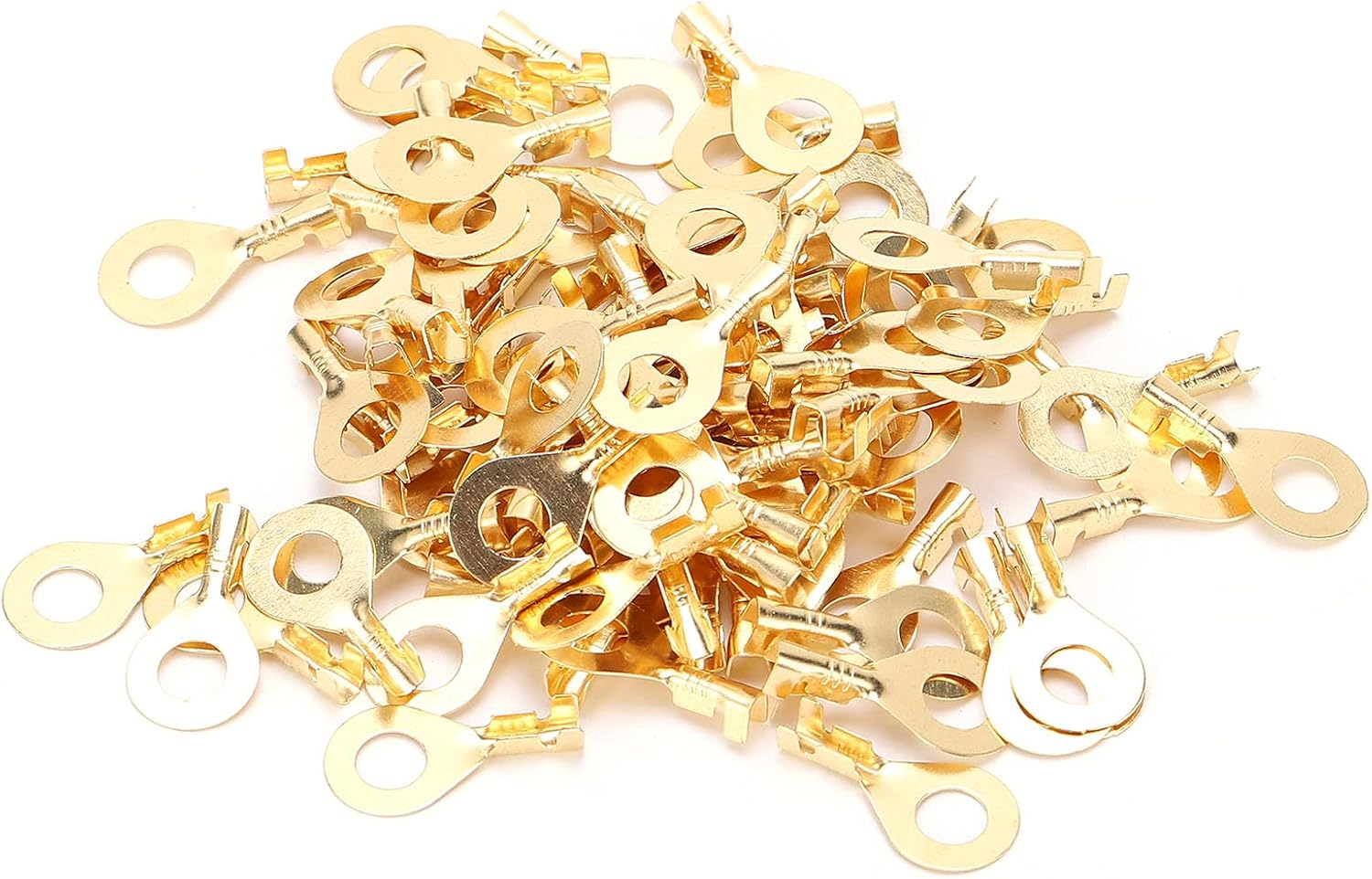 Brass Ring Cold Pressed Terminal, M6 Lug Ring Terminal Sealing Effect Cold Pressing Ring Terminal for Cable Connecting image number 3