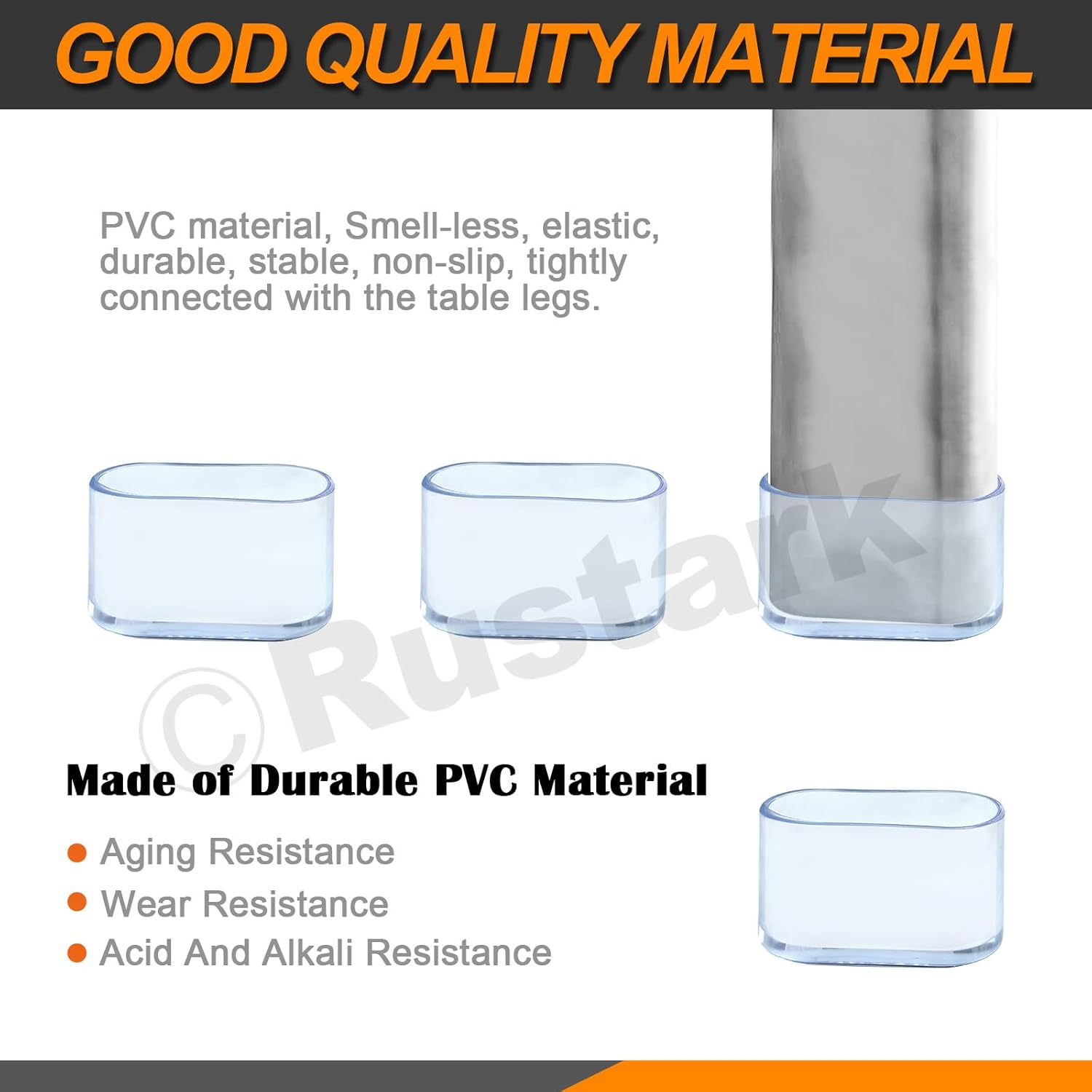 20Pcs 15Mmx30Mm Clear Oval Rubber Furniture Leg Caps Assortment Kit Anti-Slip Chair Leg Caps Furniture Floor Protectors Chair Leg Covers Chair Leg Foot Cover Feet Pads for Chair Table Sofa image number 2