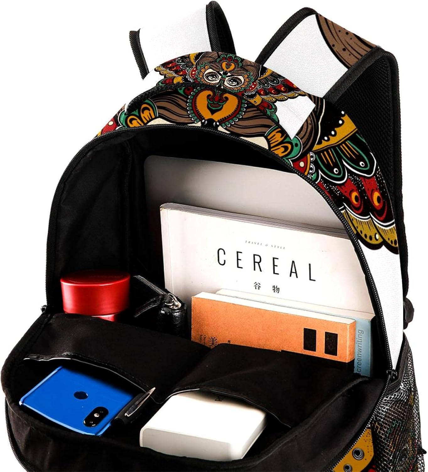 The Girl Face with Butterfly Wings in Old School Style Backpack Students Shoulder Bags Travel Bag College School Tote Backpacks