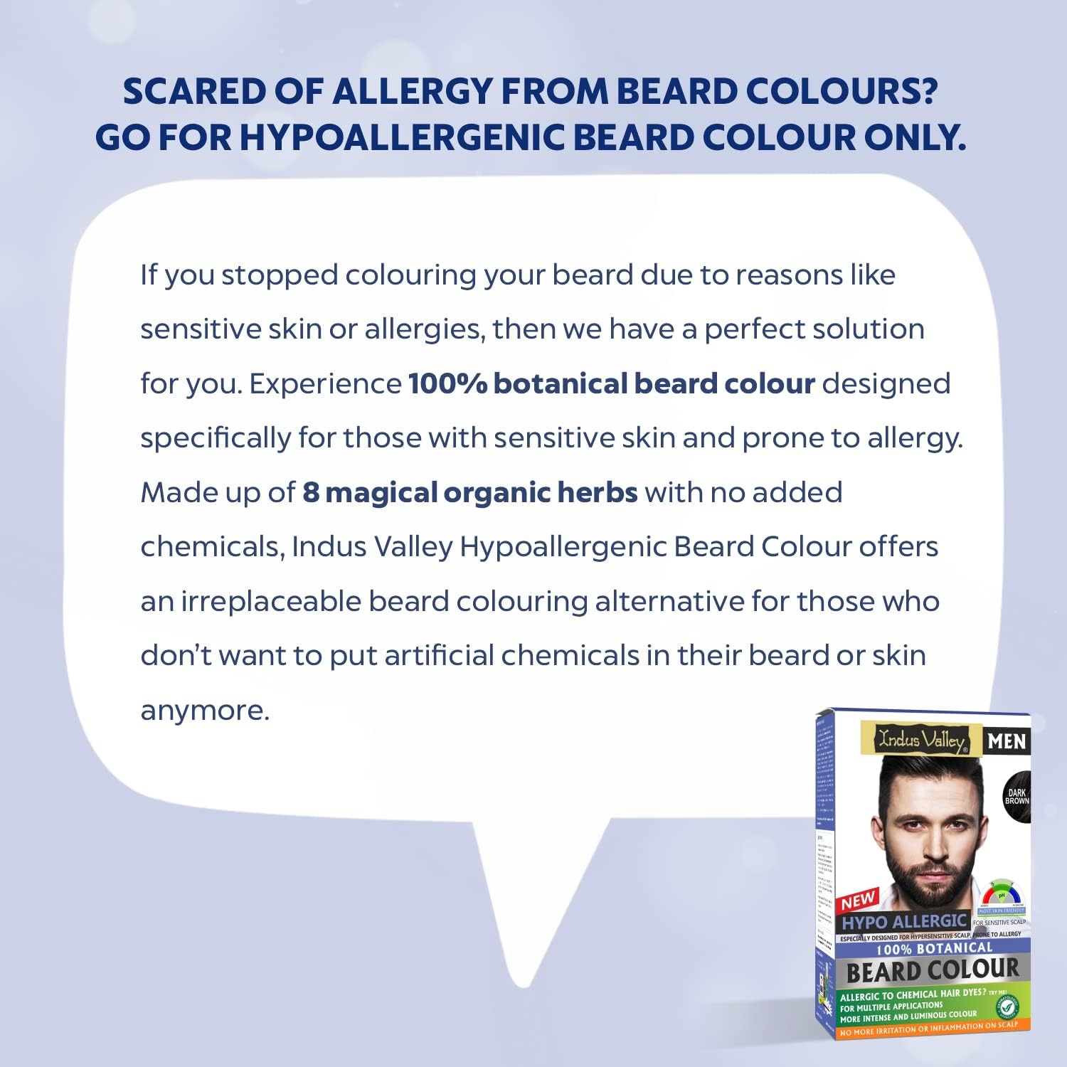 Indus Valley 100% Botanical Hypo Allergic Aqua Beard Colour (Dark Brown) image number 3