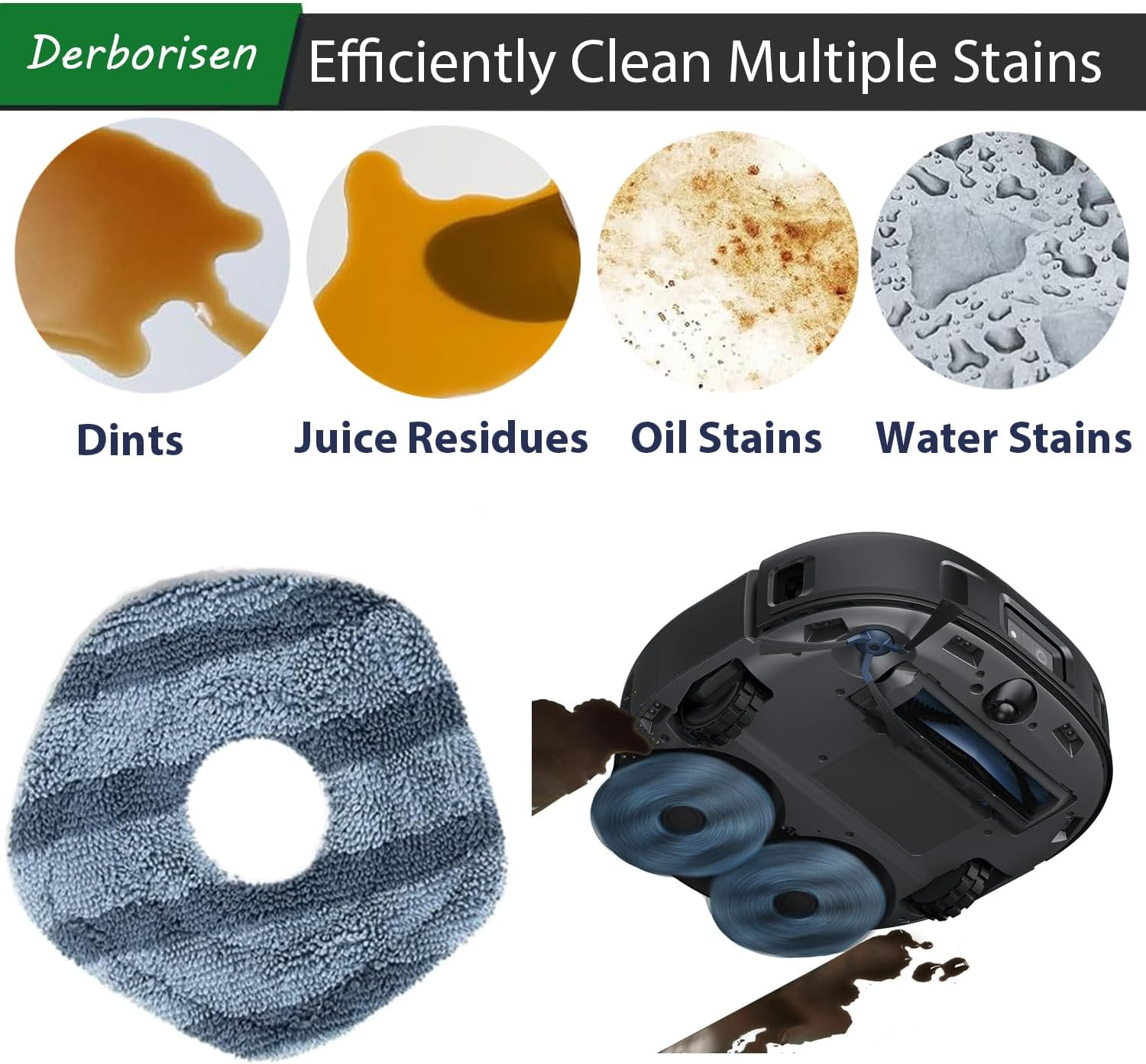 Mop Pad & Dust Bag Replacement Kit for EUFY X10 Pro, for Omni Robot Vacuum Cleaner, Including 8* Mop Pads, 8* Dust Bag image number 1