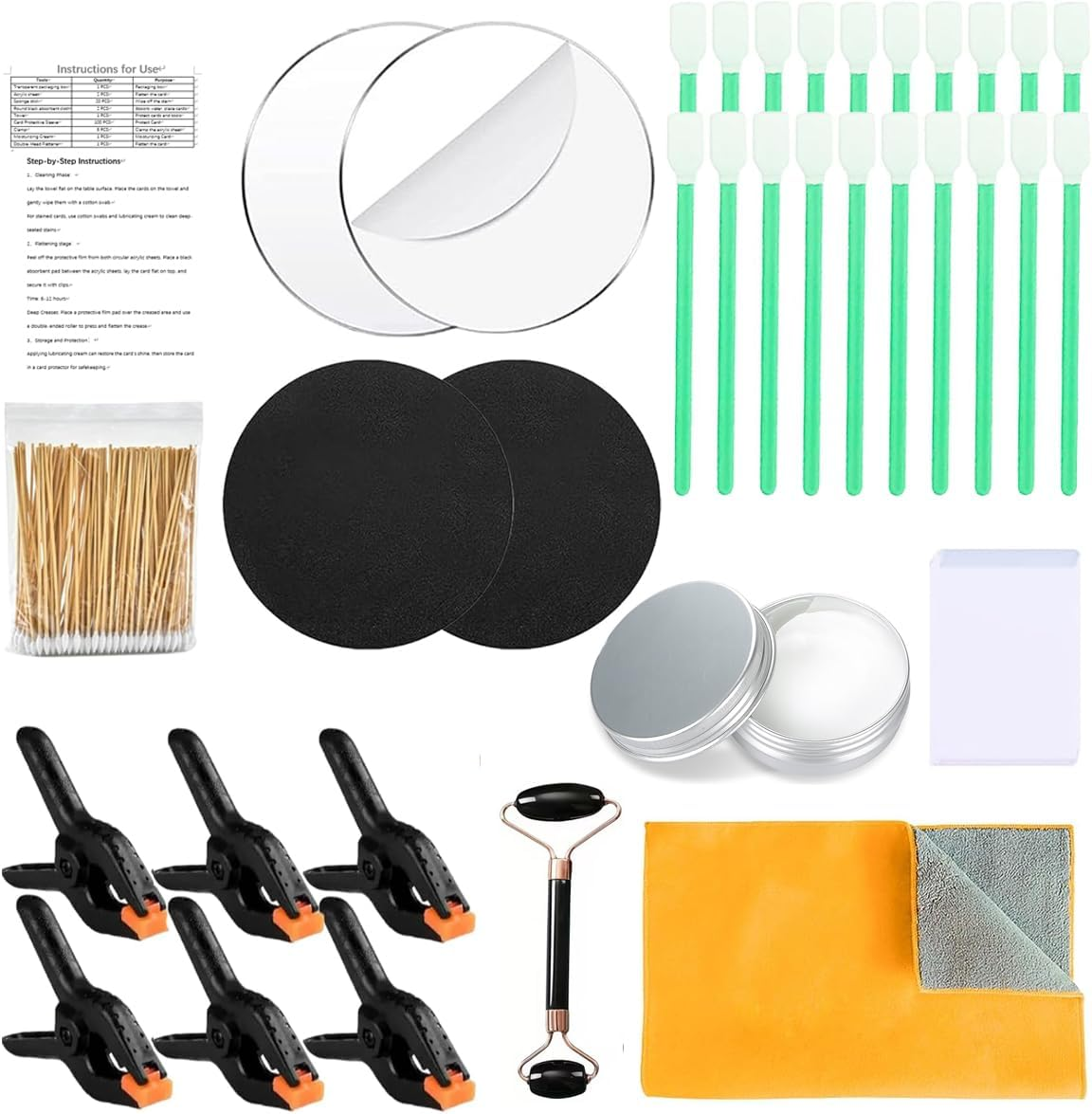 Rneswi 234 Pcs Card Cleaning Kit，10-In-1 Polishing 、Card Flattening Kit，Trading Card Cleaning with Fixing Jig and EVA Shaping Foam，For Rated Card Care image number 4