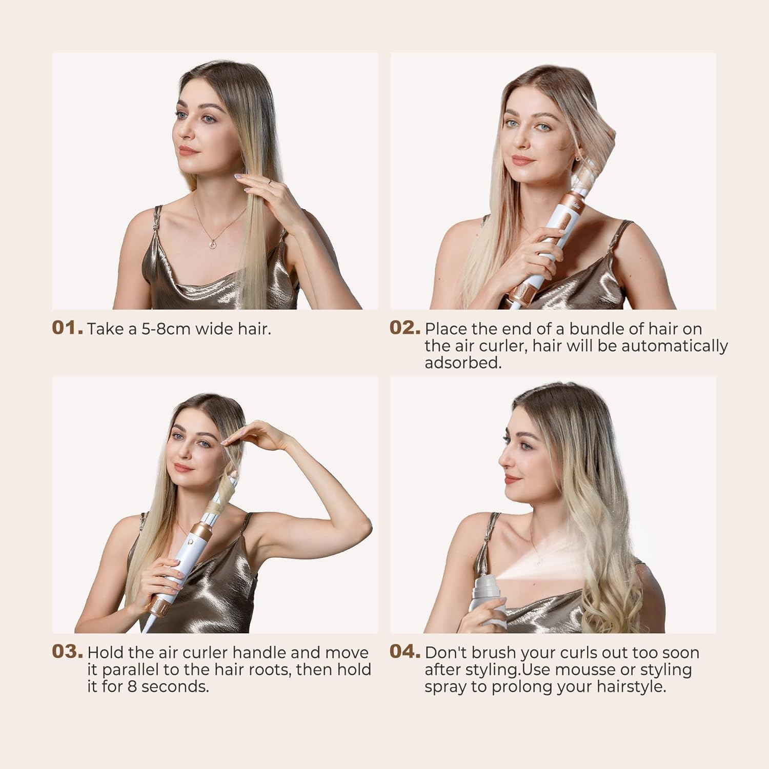 110000 RPM Hair Dryer Brush 7 in 1,Hot Air Hair Styler for Curly Straight & Twisted Hair,Professional Ionic Blow Dryer for Salon-Quality Styling image number 4