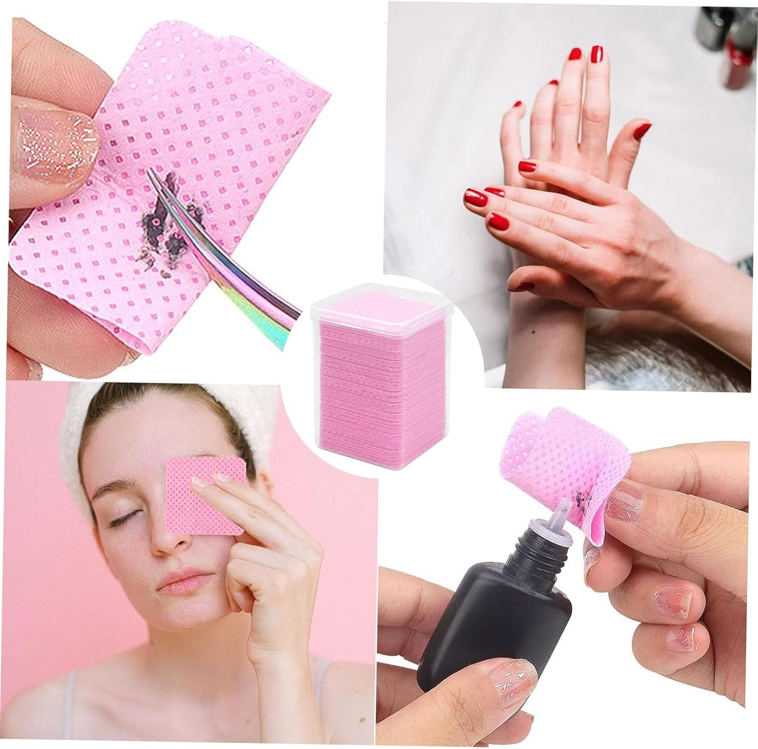 Lash Extension Glue Wipes Lint Free Glue Cleaning Pads Non-Woven Fabric Nail Polish Remover Wipes,Suitable for Cleaning Tweezers and Glues Bottle Nozzle, Etc image number 2