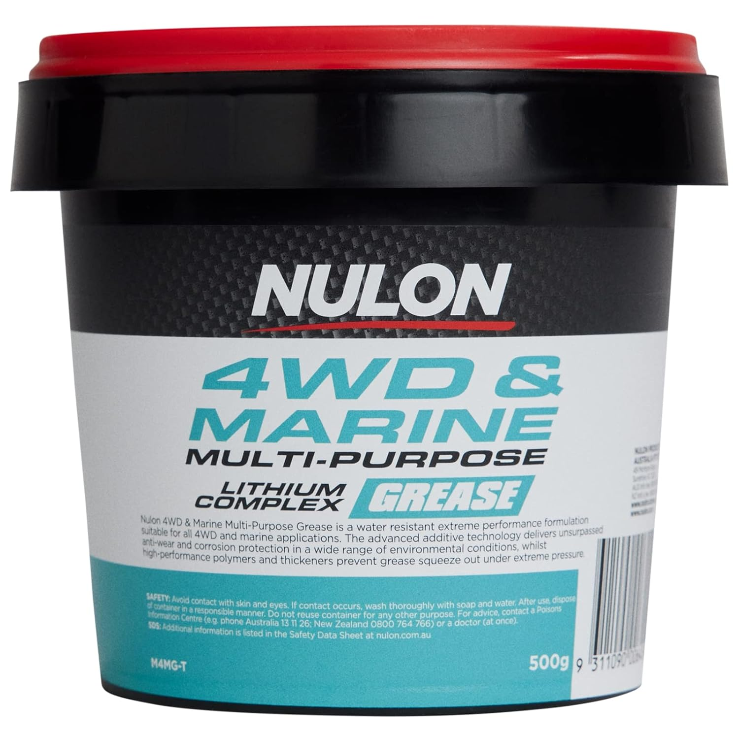 Nulon 4WD and Marine Multi-Purpose Lithium Complex Water Resistant Grease 500G Tub