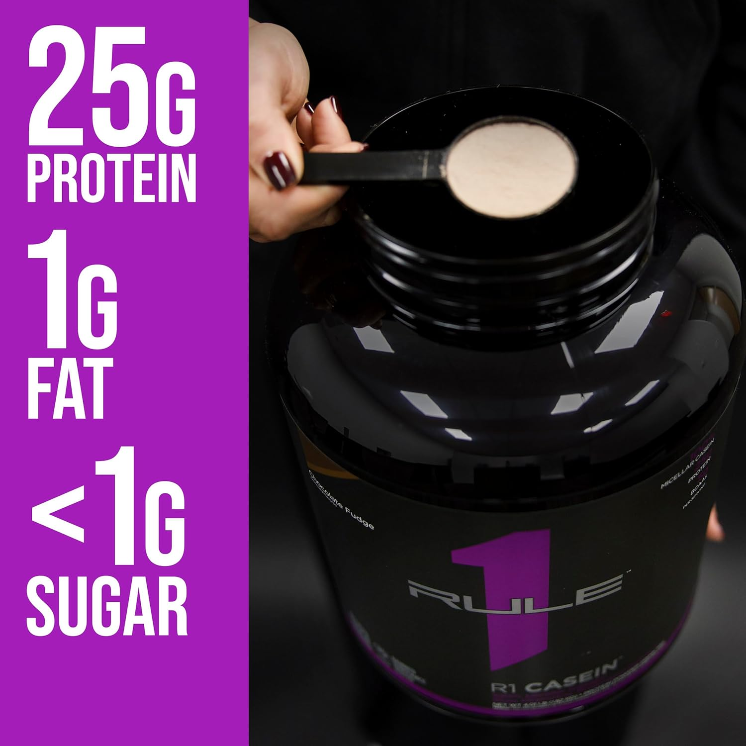 Rule1 R1 Casein Powder 891 G, Vanilla Creme (27 Servings) image number 6