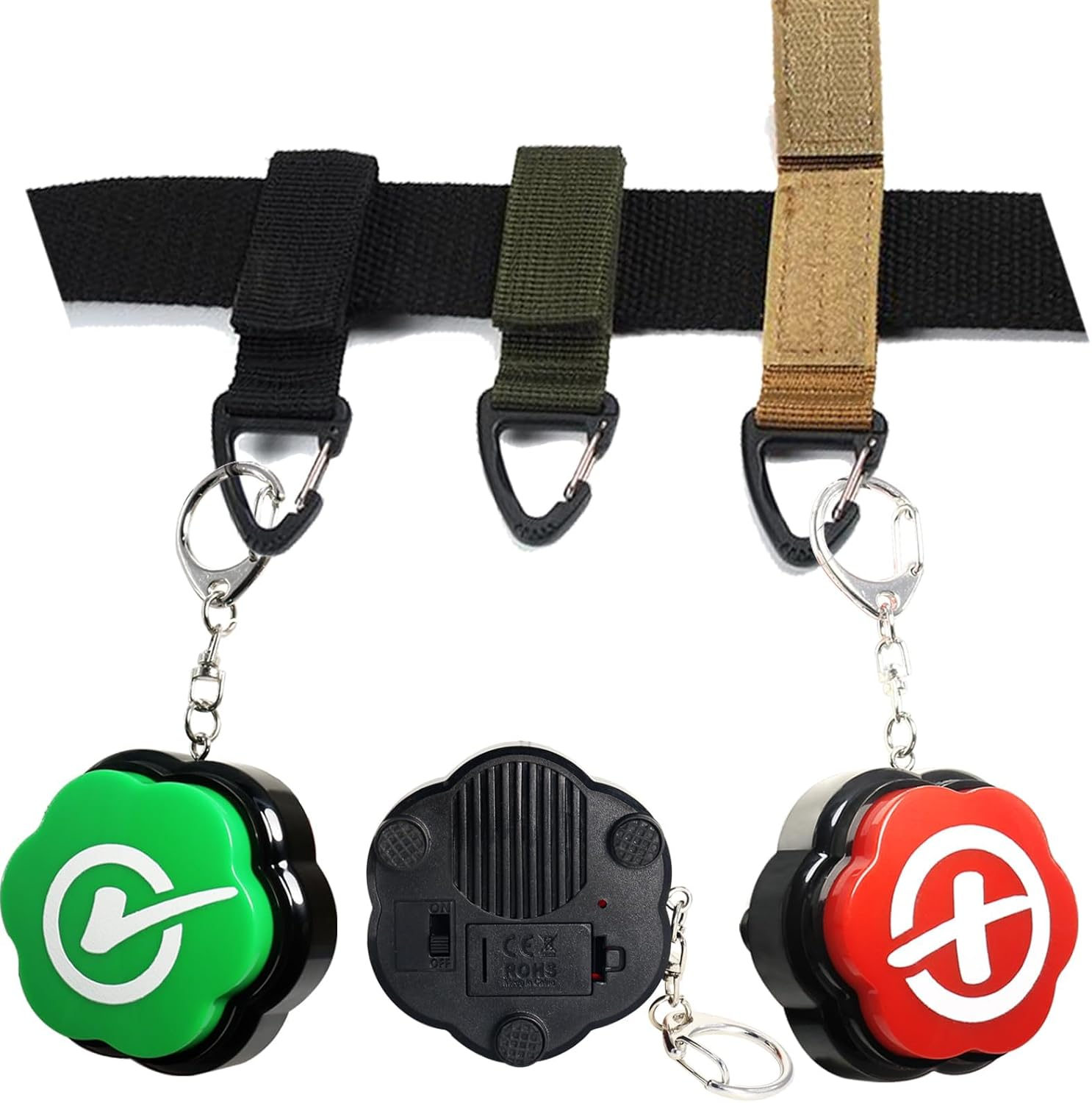 Portable Keychain Yes & No Buzzer Buttons with Sound, Answer Buzzers Set of 2, Buzzers for Game Show image number 1