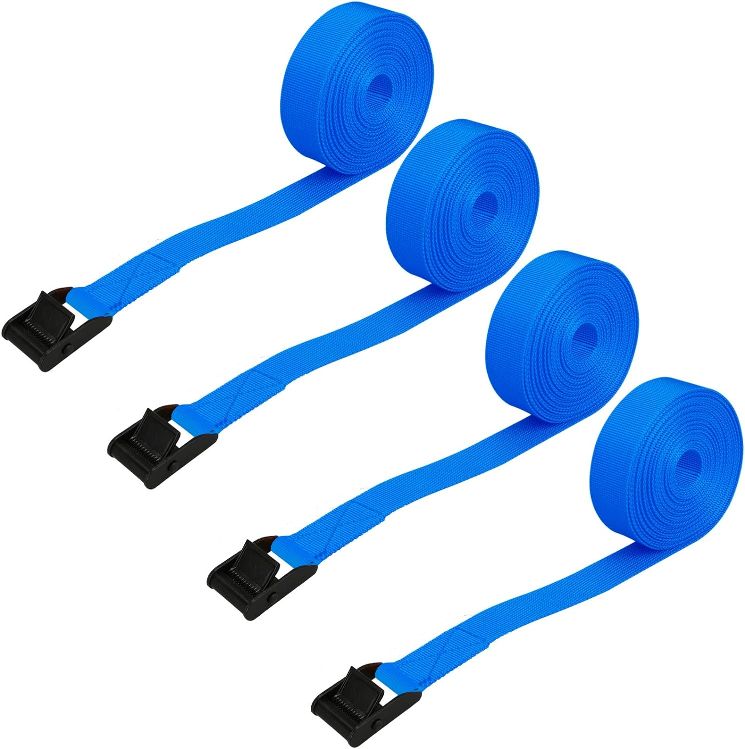 Premium Lashing Strap Short 1" X 6.5 Ft, Cam Buckle Tie down Straps Heavy Duty Secure Straps up to 700 Lbs Capacity for Motorcycle,Sup, Kayak, Canoe, Surfboard, Cargo, Boat,Trailer, Luggage