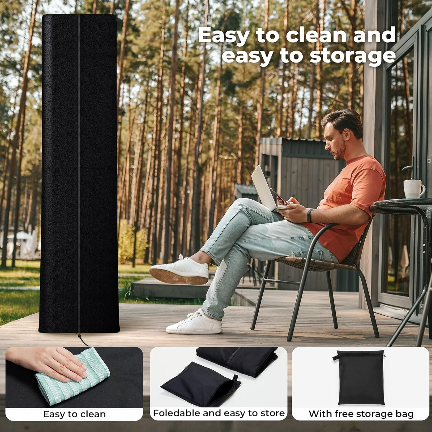 Pyramid Patio Heater Covers, Outdoor Pyramid Propane Heater Cover, Heavy-Duty and Weather-Resistant Oxford Fabric, Waterproof, Dust-Proof, Snow-Proof, Windproof, with Zipper and Storage Bag image number 1