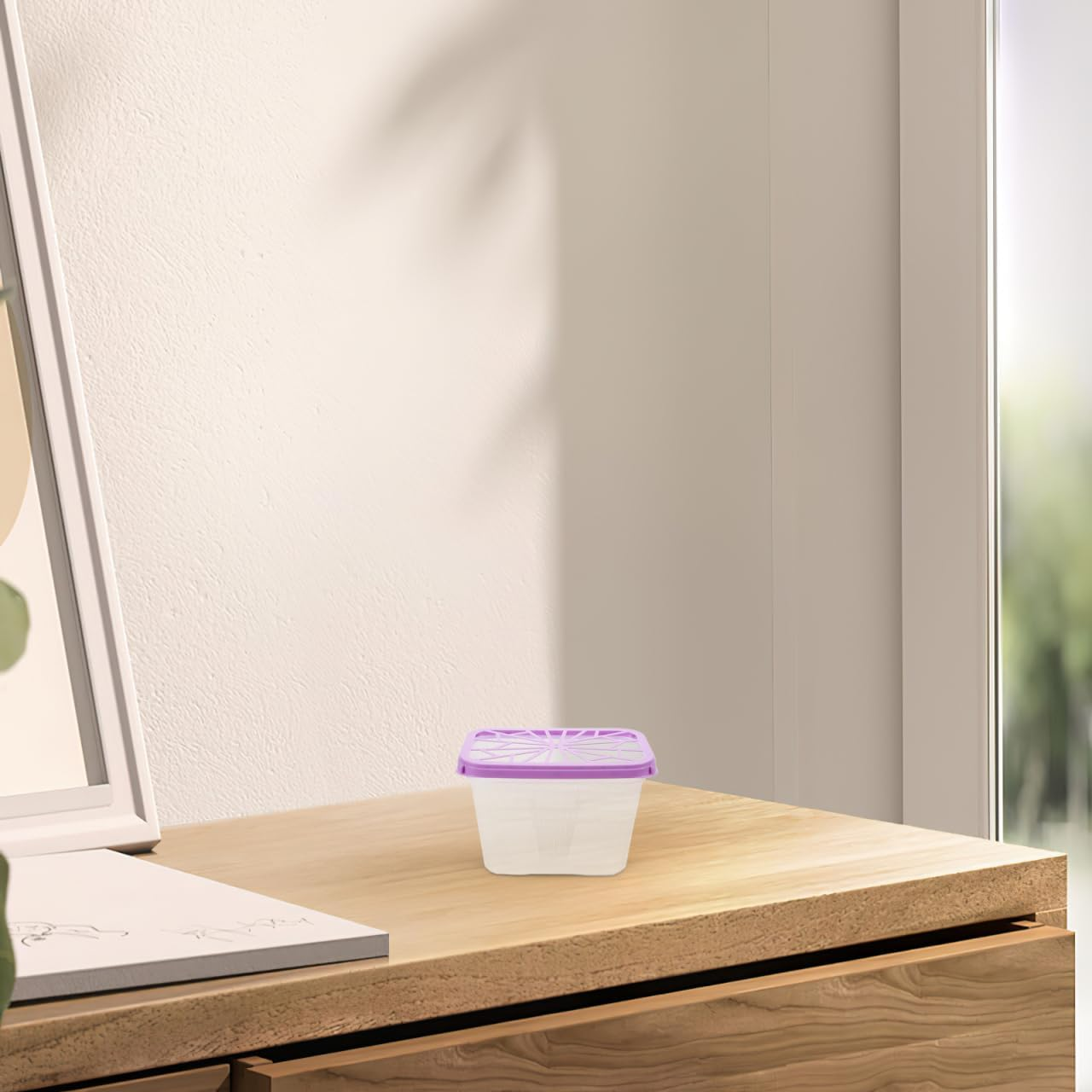 HOODANCOS Reusable Moisture Absorber Box 4-Pack Large Capacity Plastic Holder for Indoor Humidity Control in Wardrobes Shoe Cabinets Bookcases image number 4