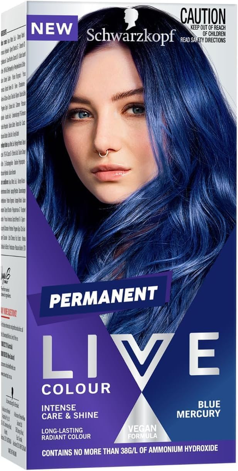 Schwarzkopf LIVE Colour Permanent 1.0 Black (Pack of 2) image number 7