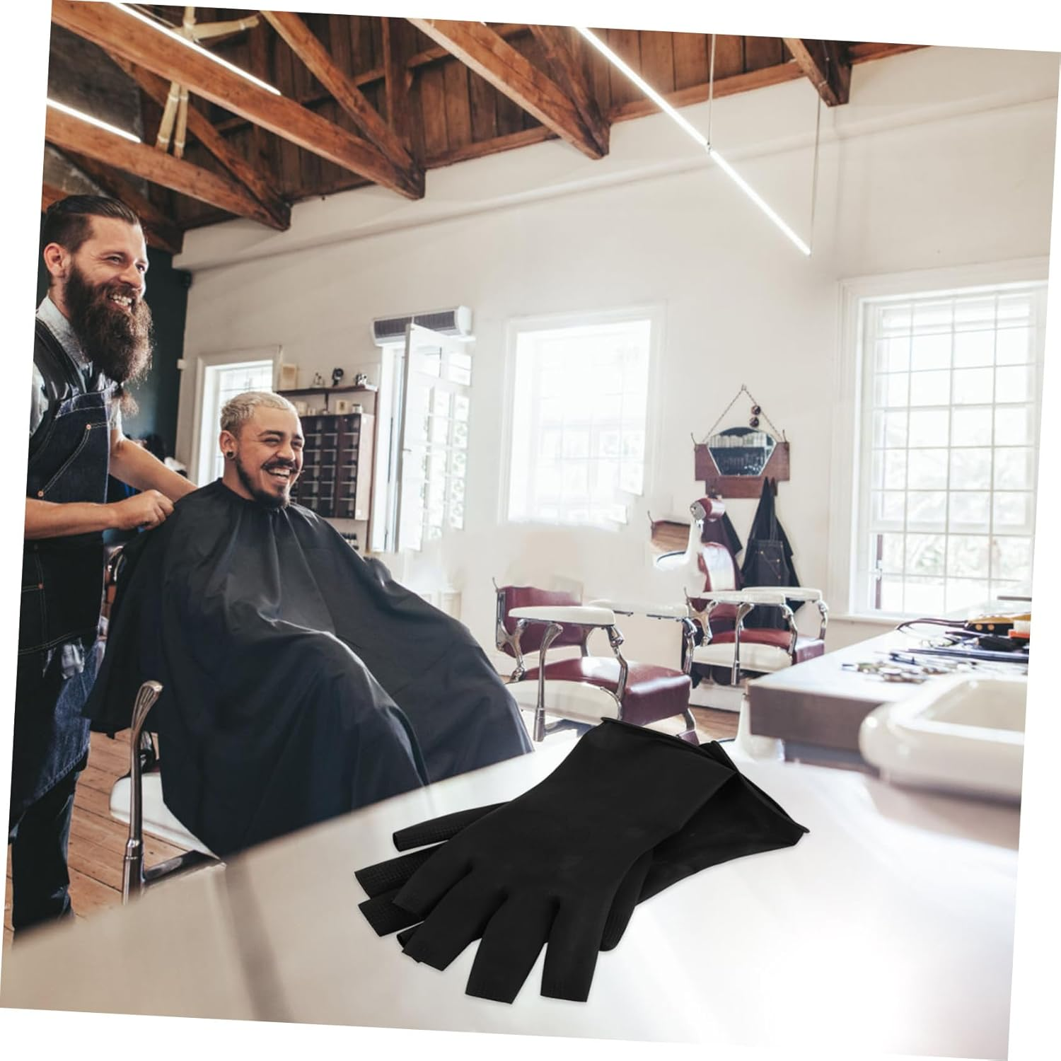 Gogogmee Hair Dyeing Gloves Salon Rubber Gloves Comfort Fit for Hair Wash Accessories image number 3