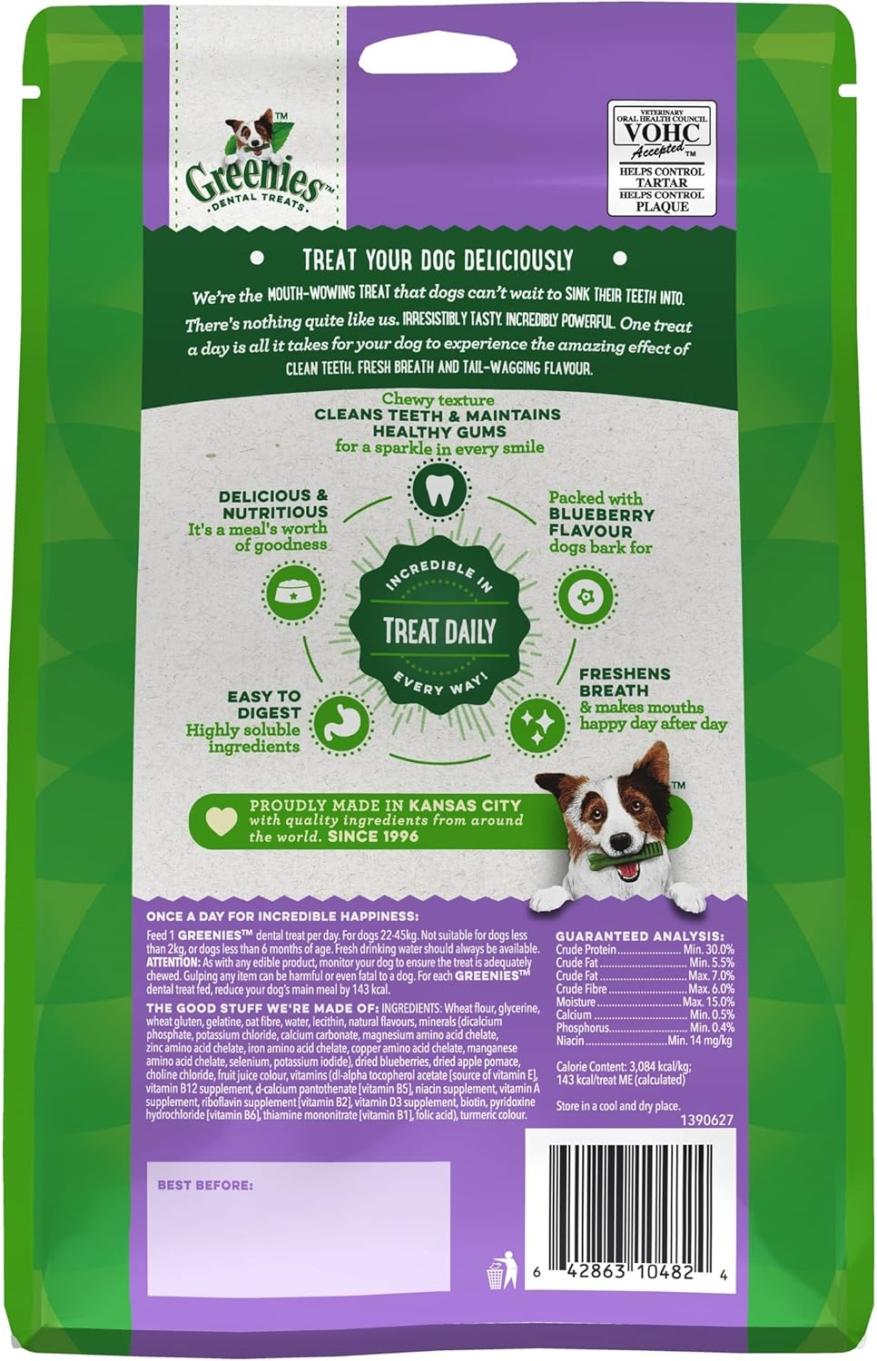 Greenies Blueberry Flavour Large Dog Dental Treats 340 G image number 5