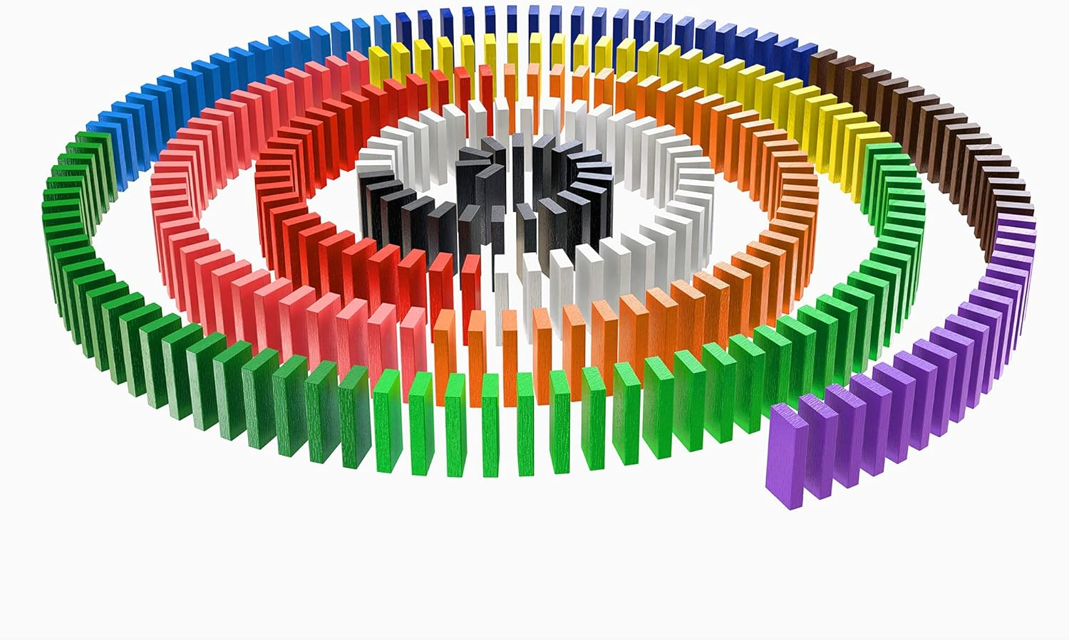 AQSXO 12 Colors Bulk Dominoes, Wooden Domino Blocks, for Kids Birthday Party Favor Kids Racing Toy Game, Building and Stacking Toys 120Pcs. image number 2