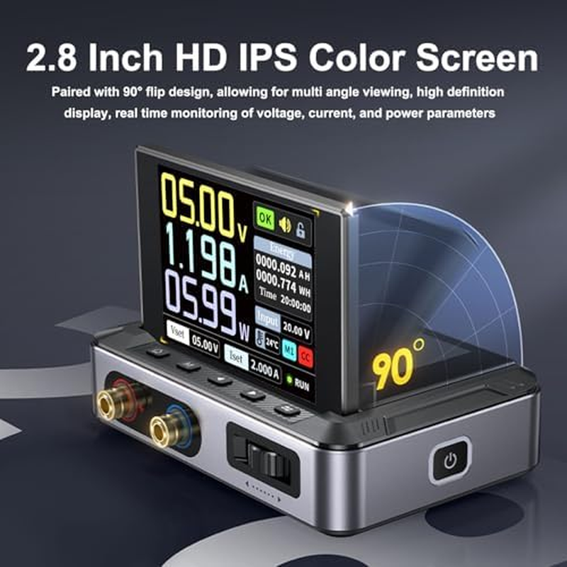 DC Power Supply DPS-150, Bench Power Supply with 4-Digit IPS Display, Portable PC Variable Power Supply, 0-30V 0-5A 0-150W Output & PD/QC/DC Input image number 2