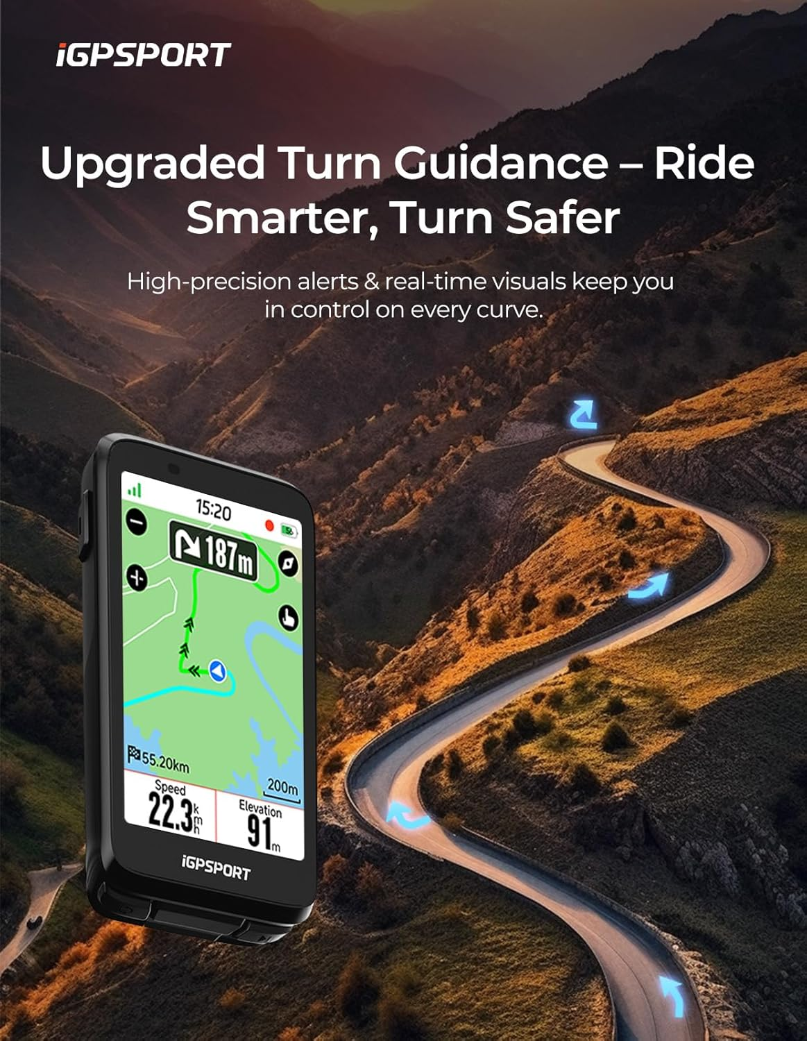 Igpsport Binavi Bike Computer, 3.5 Inch Touch Screen Map Navigation,Climb Plan,Group Riding, Music Control,30H Battery Life,Wireless GPS Cycling Computer image number 1