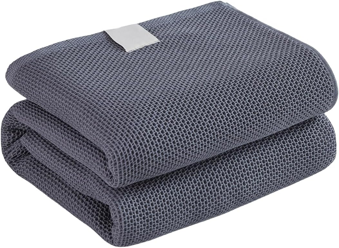 100% Cotton Thermal Blanket, Breathable Bed Blanket, Soft Waffle Blanket, All Season Cotton Blanket (Grey, 150X200Cm) image number 3