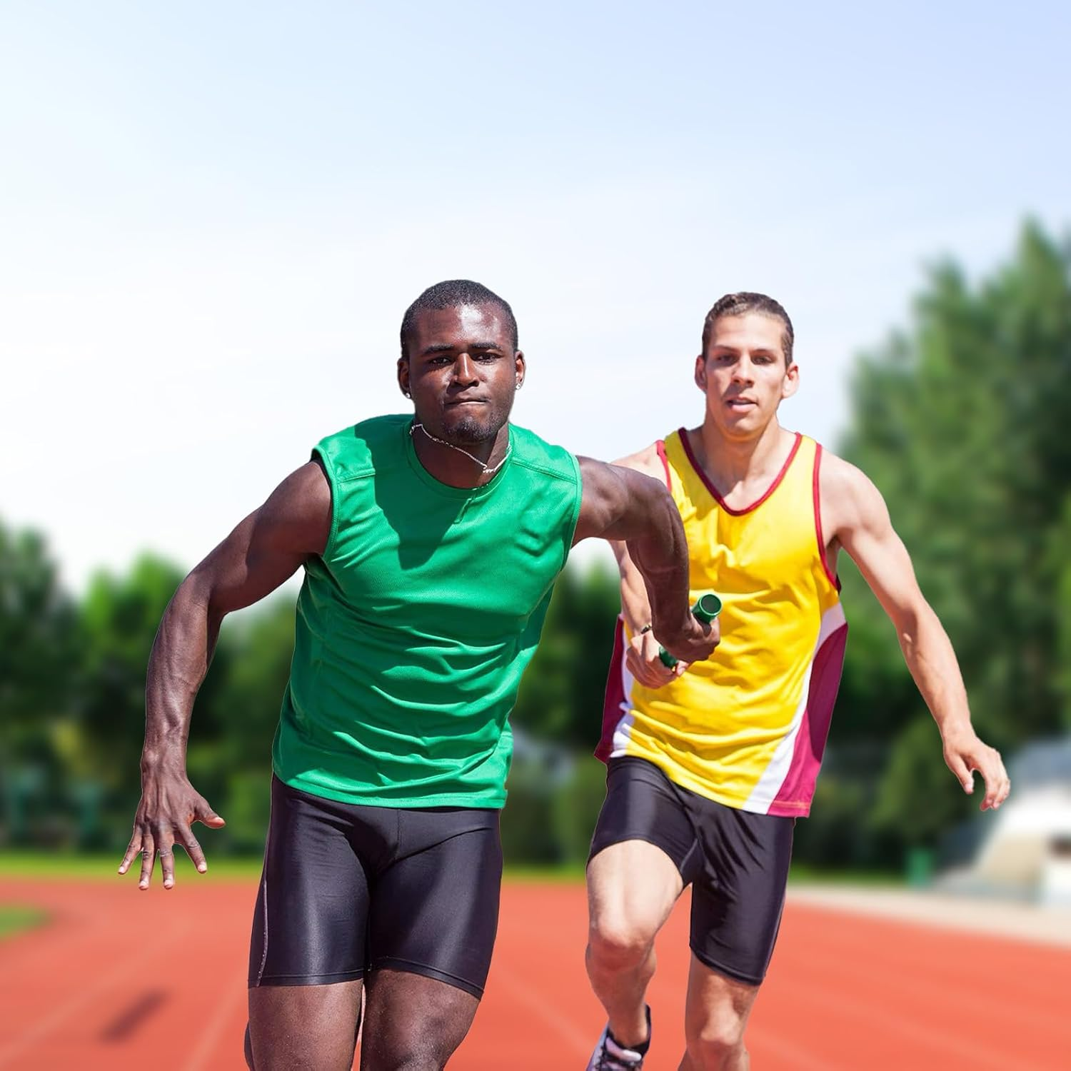 Rhoyee 4PCS Aluminum Relay Batons Lightweight Track Batons with Smooth Surface and Bright Colors Ideal for School Sports Team Practice Outdoor Running for Athletes and Students image number 6