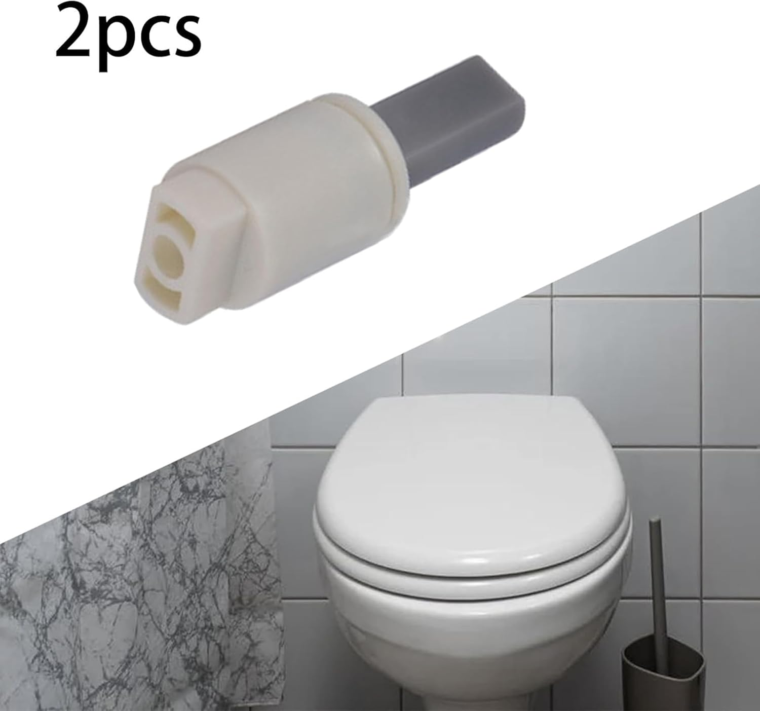 Toilet Seat Damper Set, 2-Pack Universal Soft Close Mechanism, Swivel Buffer for Bathroom Seat Repair (Clock Wise)