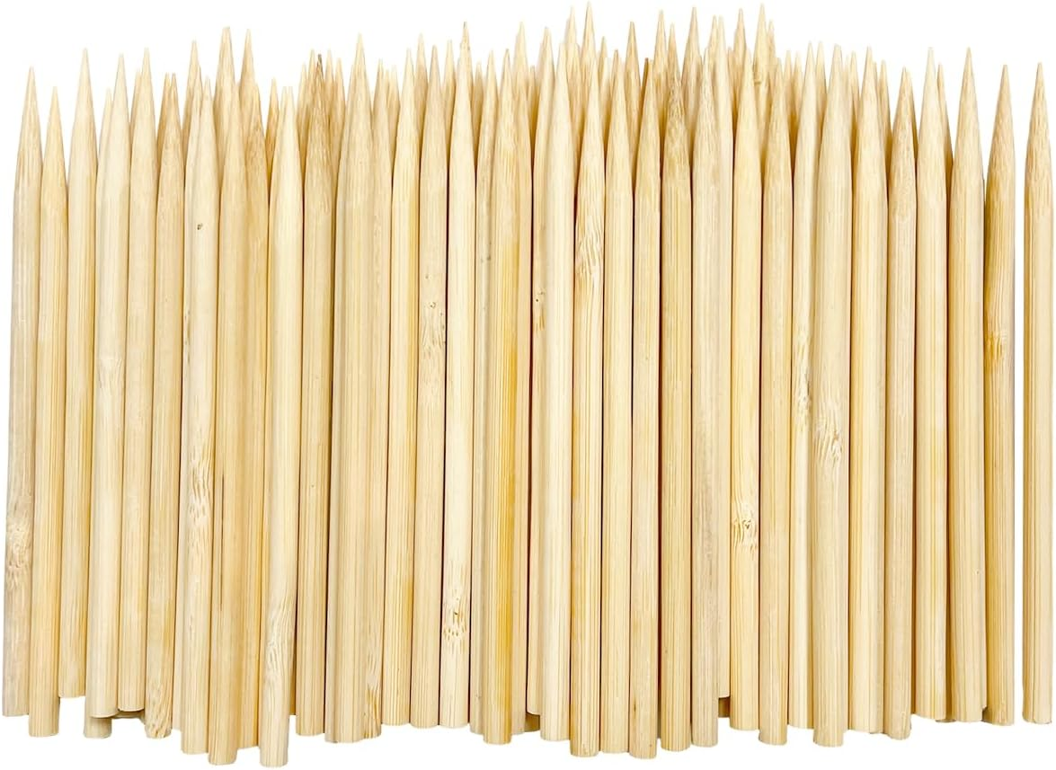 Bamboo Skewers, 100 PCS Wooden Thick Barbecue Skewers for Marshmallow, Lollipops, Baked Apples, Hot Dogs, Corn (5 X 120Mm) image number 5