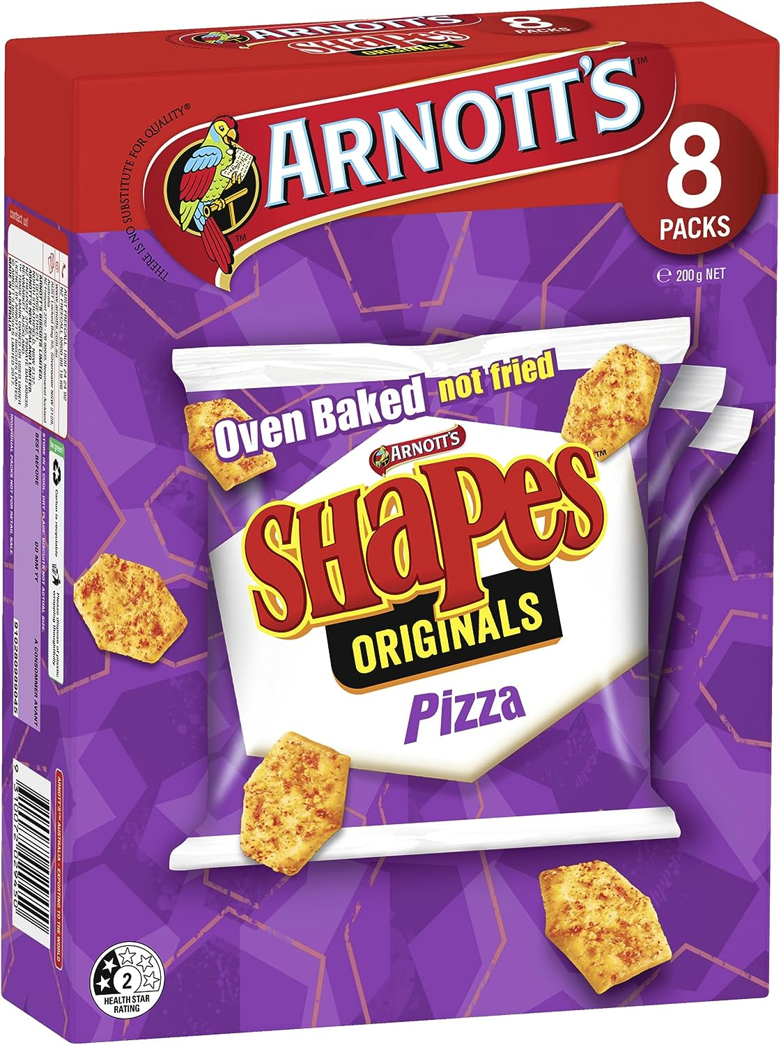Arnott'S Shapes Original Crackers Pizza Multipack 8 Pack
