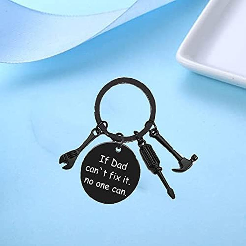 Dad Gifts from Daughter Son Father Day Gifts Dad Christmas Birthday Gifts from Daughter Son If Dad Cant Fix It No One Can Keychain image number 1