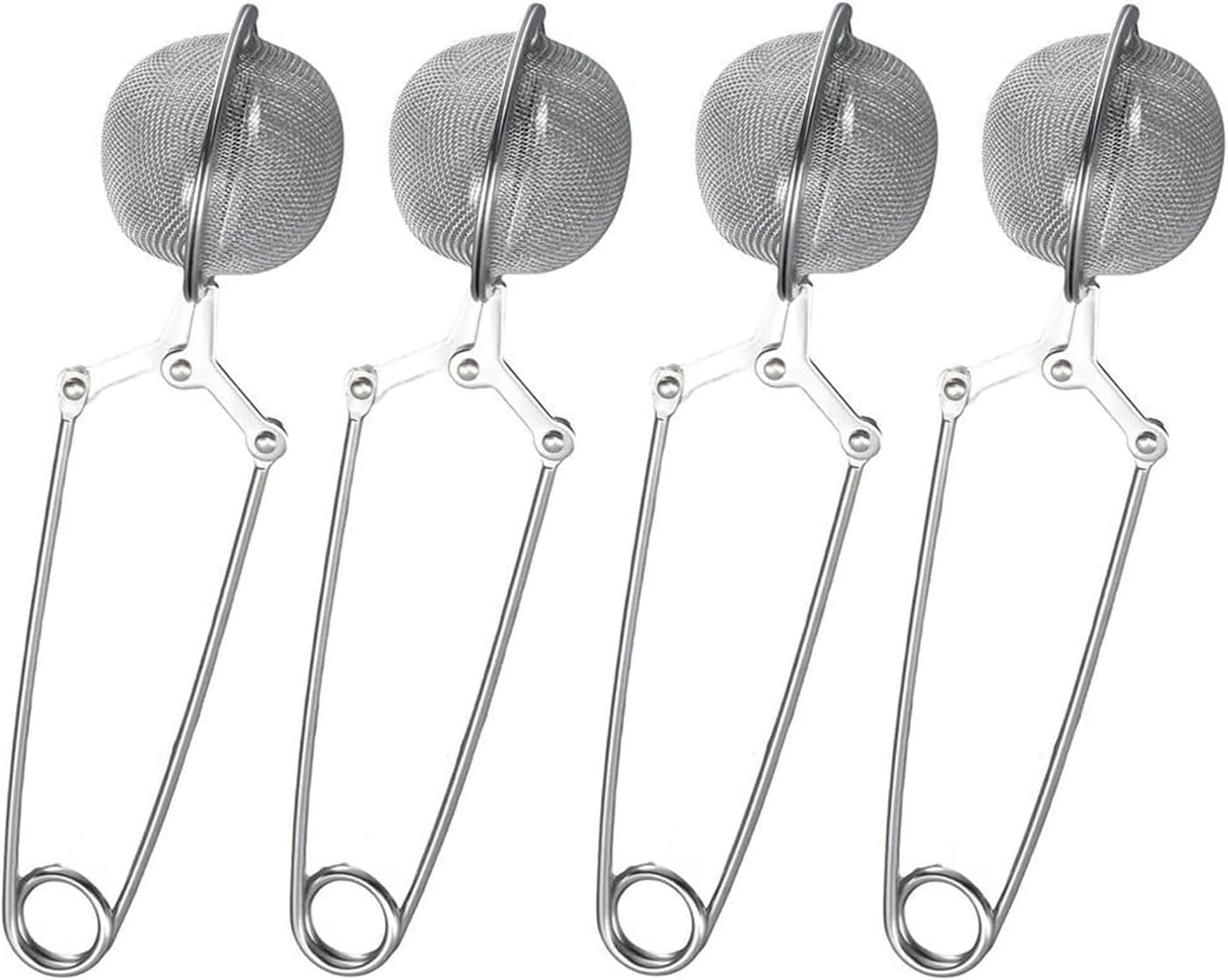 4PCS Snap Ball Tea Strainer,Stainless Steel Spoon Tea Ball Infuser Filter image number 5