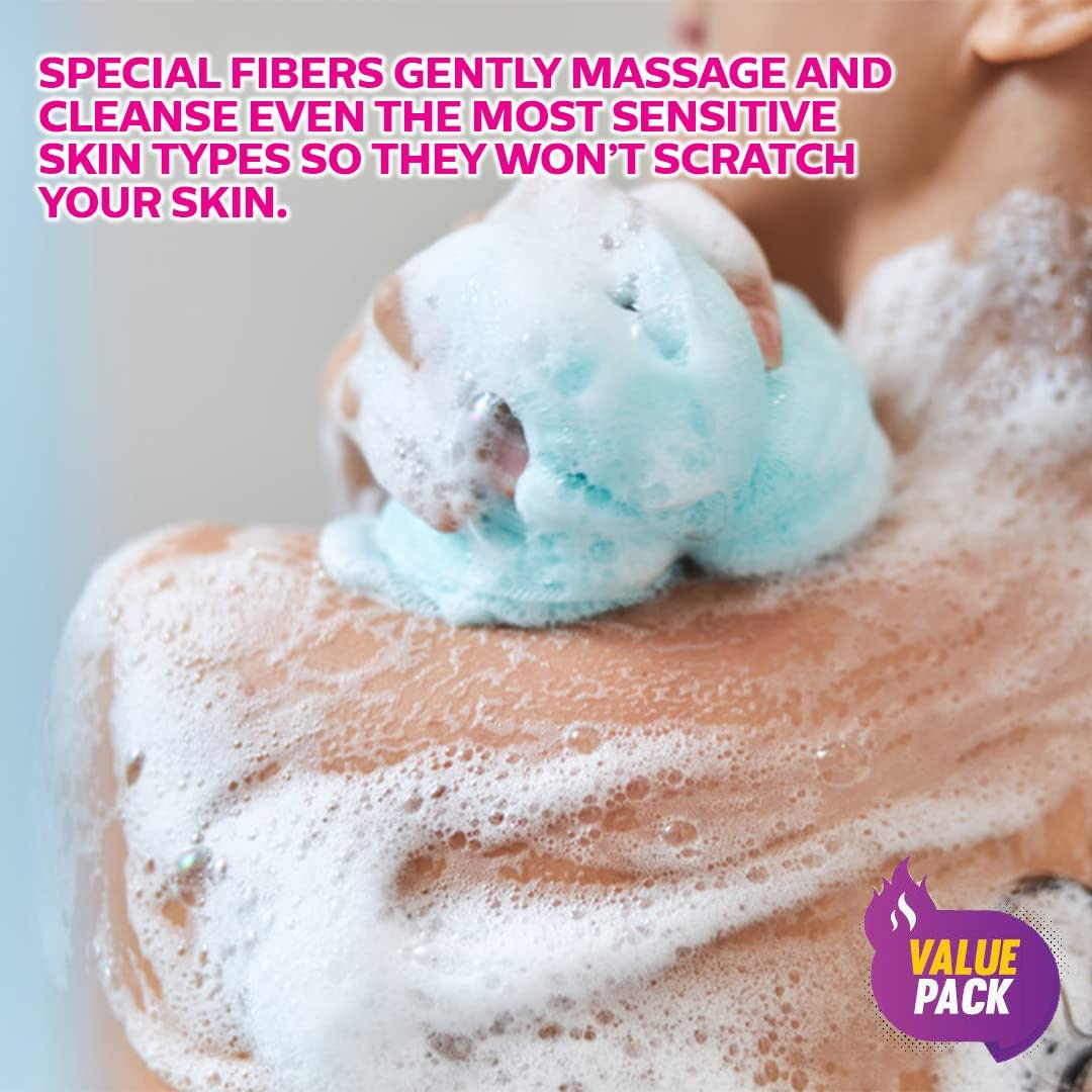 [5PCE] Swosh Bath Body Cleaning Loofah Sponge Ball, Ideal for Exfoliating and Cleansing Your Skin, Experience Refreshing Showers image number 6