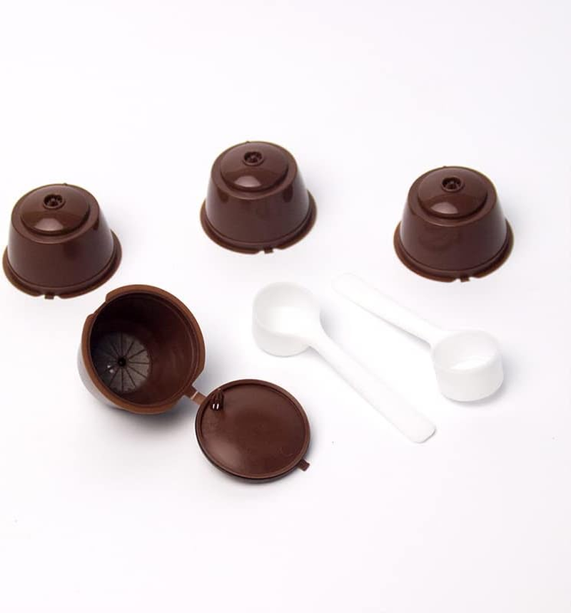 2 Sets Reusable Coffee Filter Pods for Dolce Gusto Machines, Refillable Cafe Capsule Cups, 8G Capacity, Includes Coffee Spoons, Food-Grade PP, Coffee Color image number 6