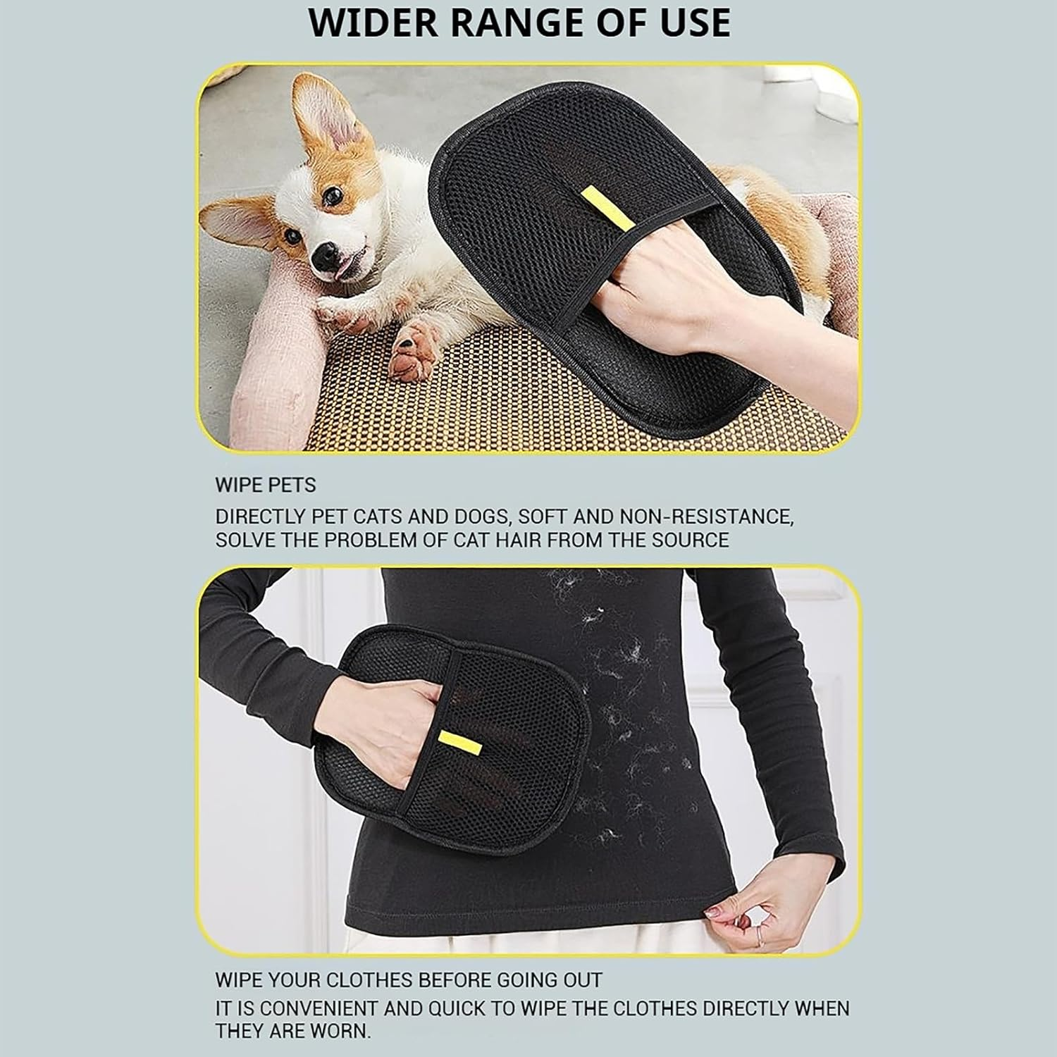 Viorane Pet Hair Remover, Viorane Electrostatic Pet Hair Removal Gloves, Double-Sided Pet Hair Remover Mitt for Dogs & Cats, Animal Fur Removal Tool for Couch, Furniture, Carpet, Car Seat (B,1Pc) image number 2