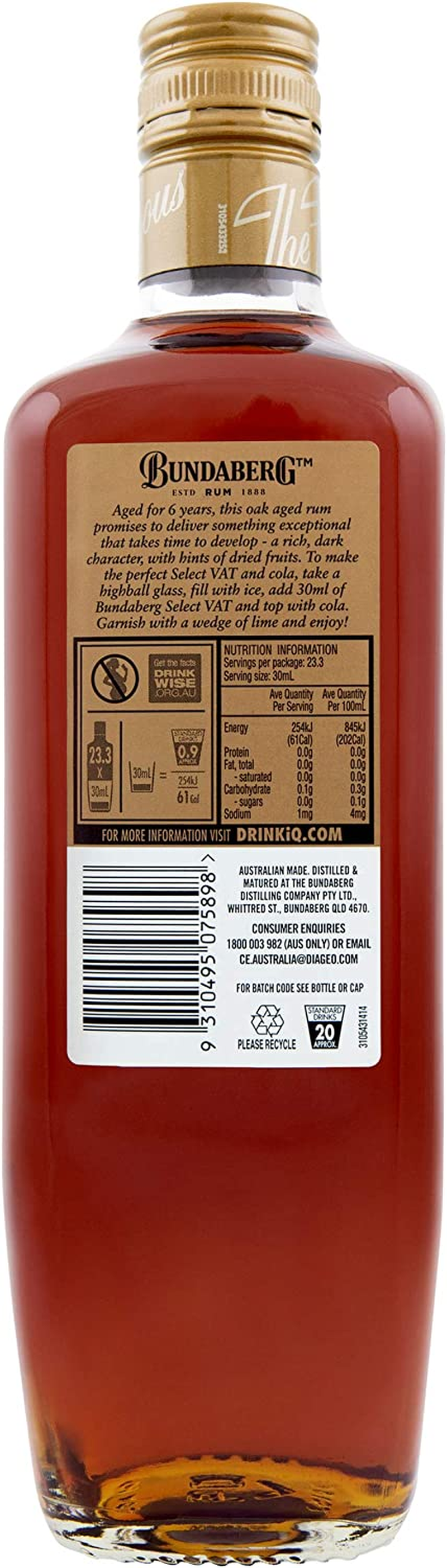 Bundaberg 6 Years Old Select Vat Rum 700 Ml image number 2