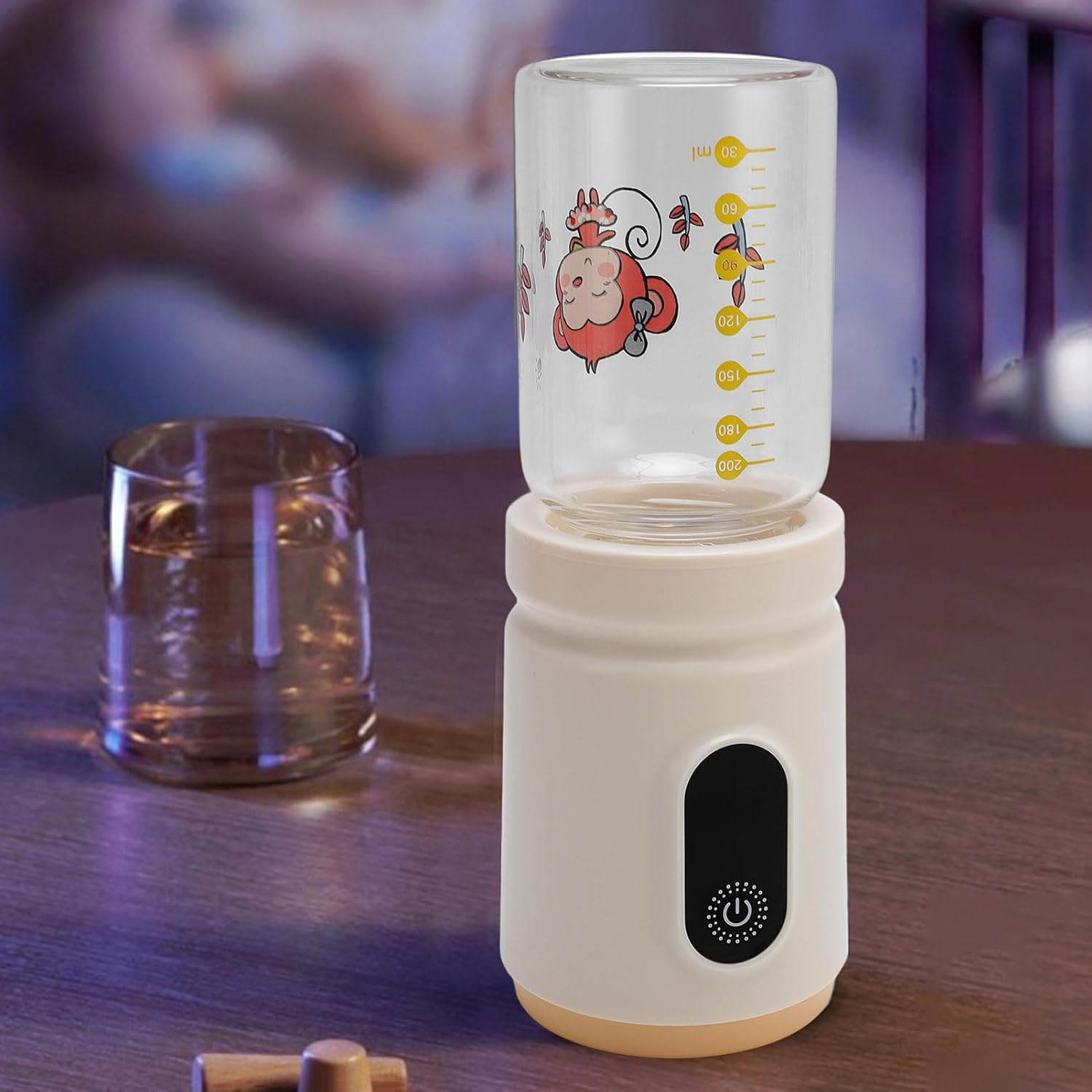 Cordless Rechargeable Milk Warmer with Digital Temperature Level Heating - 200Ml Baby Bottle Warmer for Breast Milk Portable Travel Use image number 1