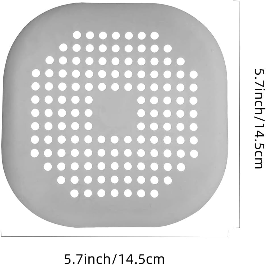 Hair Drain Catcher,4 Pack Square Drain Cover for Shower Silicone Hair Stopper with Suction Cup,Easy to Install Suit for Bathroom,Bathtub,Kitchen image number 5