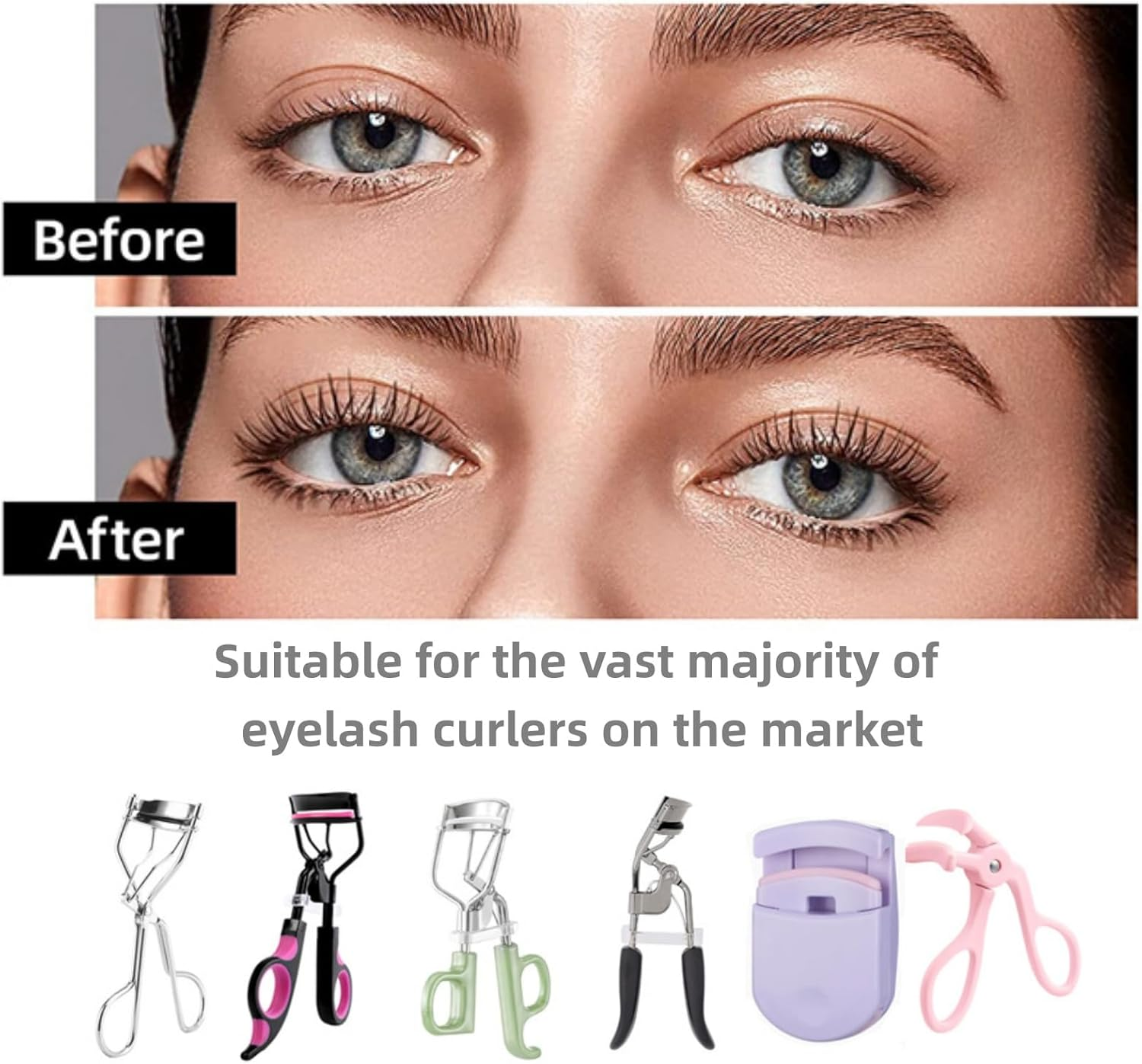 WEBXMZDQ 120 Pcs Eyelash Curler Refill Pads,High Elasticity, Easy to Install, Universal Silicone Rubber Refills for Eyelash Curlers, High Elasticity, Easy to Install, Durable Eye Makeup Tool image number 2