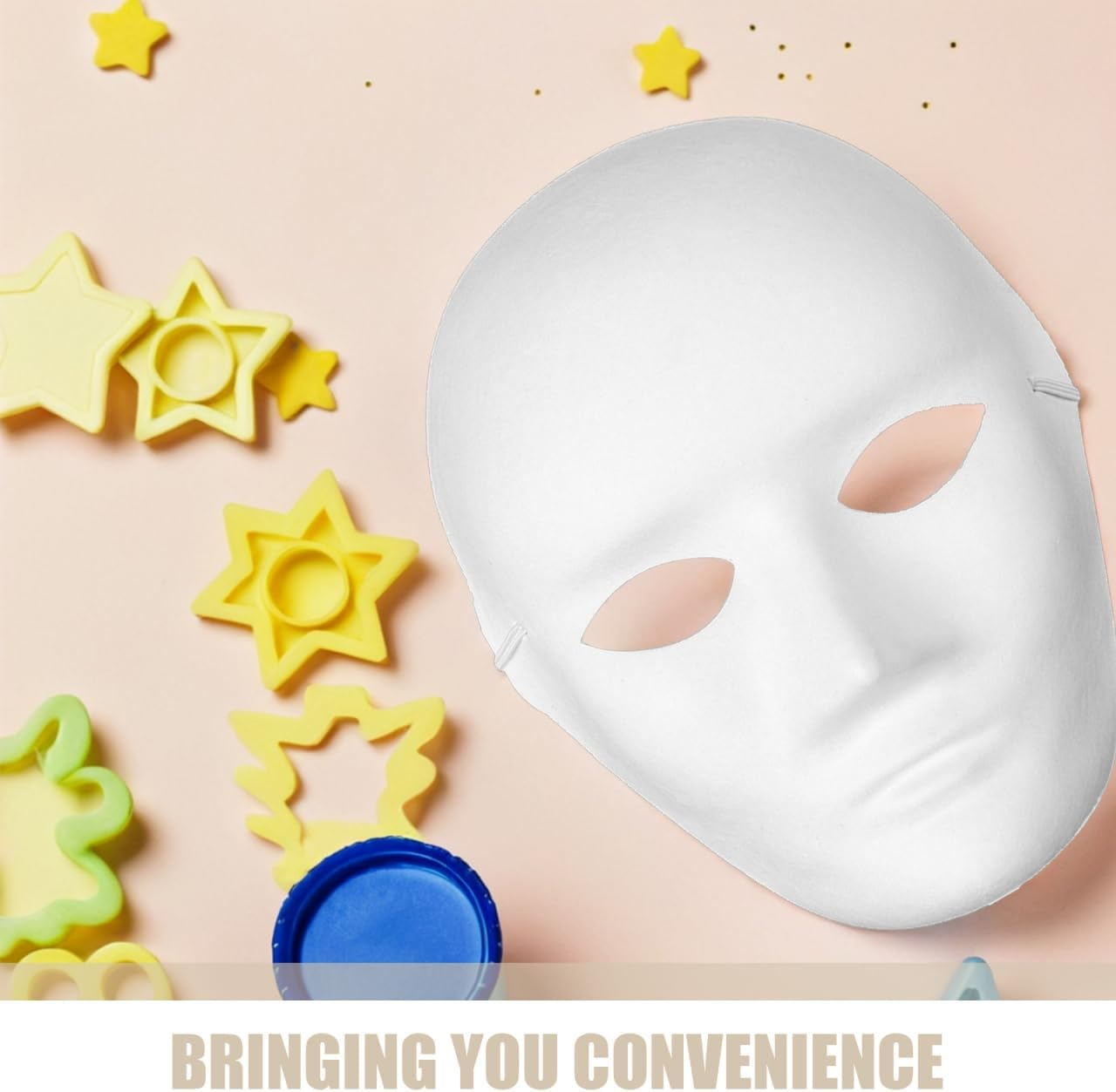 PACKOVE 5Pcs White Craft Masks for Boy Girl Paintable Blank Masquerade Masks for Creative Fun Comfortable and Lightweight Design for Parties Group Activities and Artistic Expression image number 6